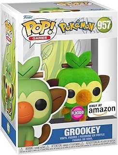 Pop! Games: Pokemon - Grookey (Flocked), Amazon Exclusive