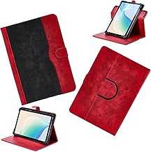 Case for Motorola Moto Tab G70 2022 Tablet Case 360 Degree Rotation Multi-Viewing Angels PU Leather Stand Folio Cover Red