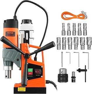 Mag Drill Press, 1300W 1.57" Boring Diameter, 2922lbf Power Portable Magnetic Drill, 810 PRM, 11Pcs Drill Bits Electric Drilling Machine for Metal Surface, Industrial and Home Improvement