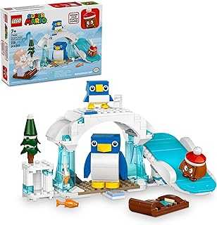 Super Mario Penguin Family Snow Adventure Expansion Set, Build and Display Toy for Kids, Includes a Goomba Figure and Baby Penguin, Gift for Gamers, Boys and Girls Ages 7 and Up,71430