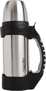 The Rock Vacuum Insulated 1 Liter Beverage Bottle, stainless steel/black, 1.1 quart (2510TRI2)