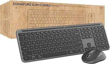 Signature Slim MK955 for Business Wireless Keyboard and Mouse Combo, Quiet Typing, Secure Receiver, Bluetooth, Globally Certified, Windows/Mac/Chrome/Linux - Graphite