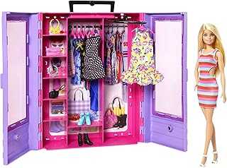 Doll & Playset, Fashionistas Ultimate Closet with Clothes (3 Outfits) & Fashion Accessories Including 6 Hangers