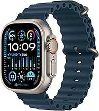 Apple Watch Ultra 2 [GPS + Cellular, 49mm] - Titanium Case with Blue Ocean Band, One Size (Renewed)