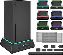 Cooling Fan for Xbox Series X Mviioe Xbox Series X Cooling Stand with LED Indicator, Extra Big Turbo Fan, USB 2.0 Ports, Dust Cover Filters (Only Compatible with Xbox Series x)