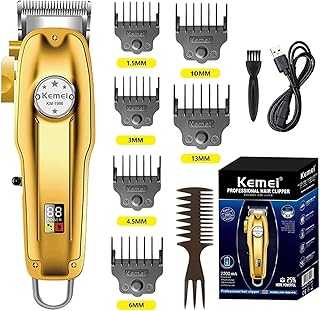 Mens Hair Clipper Cord Cordless Clippers Hair Trimmer Beard Professional Haircut Kit for Men Rechargeable LED Display & Corded Rechargeable Grooming Kit KM-1986PRO