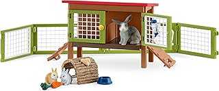 Farm Animal Toys and Playsets - Farm World 8 Piece Rabbit Hutch Set with Figurines, Farming Hutch and Accessories for Kids Ages 3 and Above