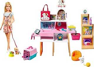 Doll & Playset, Pet Boutique with 4 Pets, Color-Change Grooming Feature & 20+ Themed Accessories