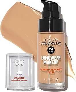 ColorStay Liquid Foundation for Combination & Oily Skin, Face Makeup Stocking Stuffers for Women, SPF 15, Medium-Full Coverage, Matte Finish, Golden Beige (300), 1.0 Oz