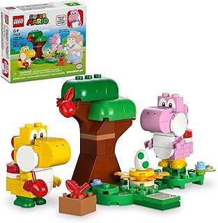 Super Mario Yoshis’ Egg-cellent Forest Expansion Set, Super Mario Collectible Toy for Kids, 2 Brick-Built Characters, Gift for Girls, Boys and Gamers Ages 6 and Up, 71428