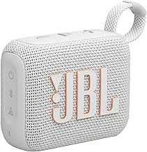 Go 4 - Ultra-Portable, Waterproof and Dustproof Bluetooth Speaker, Big Pro Sound with Punchy bass, 7-Hour Built-in Battery, Made in Part with Recycled Materials (White)