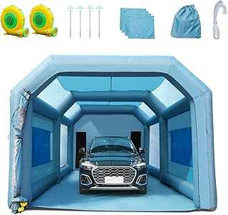 26x15x11ft Inflatable Paint Booth, Inflatable Spray Booth, High Powerful 750W+950W Blowers Spray Booth Tent, Car Paint Tent Air Filter System for Car Parking Tent Workstation Motorcycle Garage