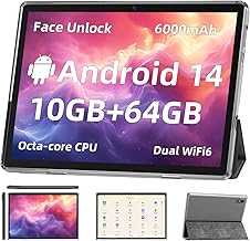 Android 14 Tablet,10 inch Tablets, Octa Core CPU, 10GB+64GB+512GB Expansion, 1280x800 HD IPS Touchcreen Display , Wi-Fi6, Dual Camera, 6000mAh Battery, Bluetooth5, 2 in 1 Tablet PC,Widevine L1