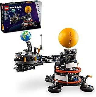 Technic Planet Earth and Moon in Orbit Building Set, Outer Space Birthday Gift for 10 Year Olds, Solar System Space Toy for Imaginative, Independent Play, Space Room Décor for Boys & Girls, 42179