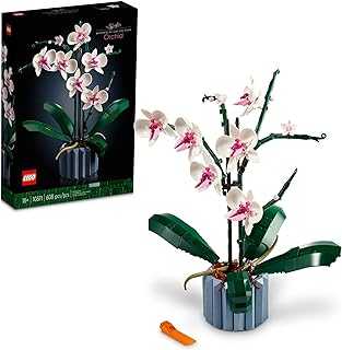 Icons Orchid Artificial Plant, Building Set with Flowers, Home Décor Gift for Adults, Botanical Collection, Great Gift for Birthday and Anniversary for Her and Him, 10311