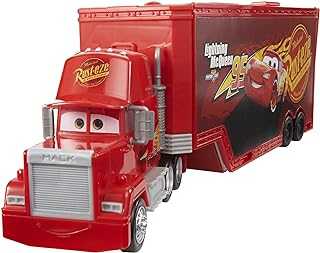 Disney and Pixar Cars Transforming Mack Playset, 2-in-1 Toy Truck & Tune-Up Station with Launcher, Lift & More