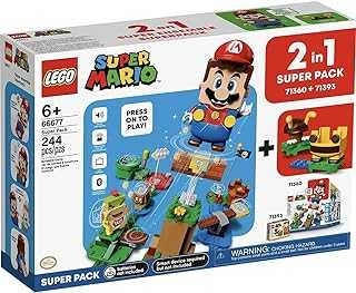 66677 Super Mario 2 in 1 Super Pack Building Kit (Contains 71360 Adventures with Mario and 71393 Bee Mario) Collectible Toy for Creative Kids 6+