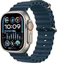 Watch Ultra 2 [GPS + Cellular 49mm] Smartwatch with Rugged Titanium Case & Blue Ocean Band One Size. Fitness Tracker, Precision GPS, Action Button, Extra-Long Battery Life