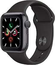 Apple Watch Series 5 (GPS, 40MM) - Space Gray Aluminum Case with Black Sport Band (Renewed)