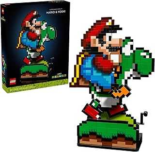 Super Mario World: Mario & Yoshi Nintendo Gift for Adult Fans, Mario Collectible Playset, Pixelated Nintendo Figures, Playful Display Model, Fun Room Décor, 71438