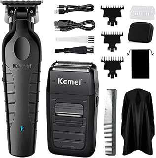 Hair Clipper and Shaver Set Professional Cordless Hair Trimmer for Men, Electric Beard Trimmers Double foil shavers, Barber Clipper Hair Cuttings Kit, KM-2299, KM-1102