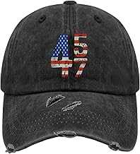 Trump 2024 45 47 Vintage American Flag Retro 4547 Trump 2024 Hats for Womens Washed Distressed