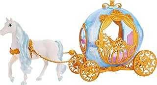 Disney Princess Toys, Cinderella’s Rolling Carriage, Fashion Doll-Sized with White Horse Featuring Brushable Mane & Tail, Inspired by The Movie