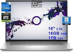 Inspiron 16 Plus 7630 Creator Laptop 16" 2.5k 2560x1600 120Hz Intel 10-core i7-13620H 16GB RAM 1TB SSD GeForce RTX 4060 Backlit Fingerprint Thunderbolt FHD IR Webcam Long-Lasting Battery Win11Pro