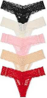 Women's Lace Thong Underwear, Panties for Women, Multi Pack (XS-XXL)