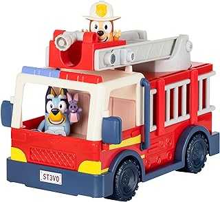 Firetruck | Firetruck, Exclusive Firefighter Bingo and Bob Bilby Figures | Raise The Ladder, Spin It Around and Roll Out The Hose | Includes Sticker Sheet