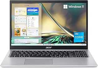 Aspire 5 A515-56-347N Slim Laptop - 15.6" Full HD IPS Display - 11th Gen Intel i3-1115G4 Dual Core Processor - 8GB DDR4 - 128GB NVMe SSD - WiFi 6 - Amazon Alexa - Windows 11 Home in S Mode,Silver