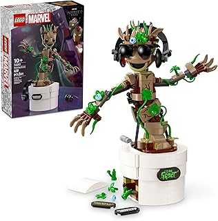 Marvel Dancing Groot, Guardians of The Galaxy Toy, Buildable Birthday Gift, Marvel Toy, Super Hero Hand-Operated Interactive Playset, Marvel Gift for Kids, Animated Groot Figure, 76297