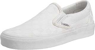 Classic Slip-On, (Checkerboard) True White/True White, Men's Size 7 / Women's Size 8.5