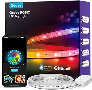 RGBIC LED Strip Lights, Smart LED Lights for Bedroom, Bluetooth LED Lights APP Control, DIY Multiple Colors on One Line, Color Changing LED Strip Lighting Music Sync, Christmas Decor, 16.4ft