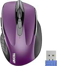 TECKNET Wireless Mouse, 2.4G Ergonomic Optical Mouse, Computer Mouse for Laptop, PC, Computer, Chromebook, Notebook, 6 Buttons, 24 Months Battery Life, 2600 DPI, 5 Adjustment Levels