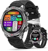 Smart Watch for Motorola Moto G 5G (2022) - with LED Flashlight, 1.43" AMOLED Display, Outdoor Smartwatch with Compass/Altitude/Air Pressure, Waterproof Fitness Tracker Watch