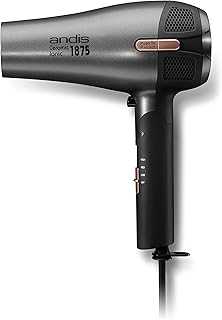 80280 Fold-n-go 1875 Watt Ceramic Ionic Dryer, Retractable Cord, Lightweight with Professional Blowout Results, Quick Drying Blow Dryer, Black/Silver