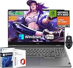 Legion Slim 5 Gaming Laptop, with Office Lifetime License, 16” 165Hz IPS Display, AMD Ryzen 7 8845HS, GeForce RTX 4060, 32 GB DDR5 RAM, 1 TB SSD, Backlit Keyboard, Win 11 Pro & Gaming Mouse