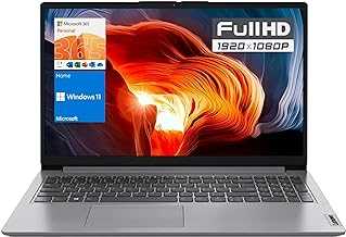 IdeaPad 1 Laptop, 15.6” FHD Display, Intel Celeron N4500 Processor, 12GB RAM, 512GB SSD, SD Card Reader, Numeric Keypad, HDMI, Wi-Fi 6, Windows 11 Home, 1 Year Office 365, Grey