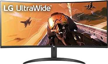 34WP60C-B 34-Inch 21:9 Curved UltraWide QHD (3440x1440) VA Display with sRGB 99% Color Gamut and HDR 10, AMD FreeSync Premium and 3-Side Virtually Borderless Screen Curved QHD Tilt,Black