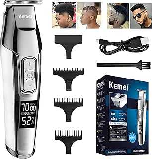 Trimmer Cordless Hair Clipper for Men Professional Electric Beard Trimmers Barber Hair Cuttings Kit, Zero Gapped T Blade Detailers Trimmers for Men, KM-5027