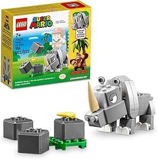 Super Mario Rambi The Rhino Expansion Set 71420, Game Inspired Building Toy Set to Combine with a Starter Course, This Collectible Super Mario Bros Toy Makes a Great Gift for Kids Ages 7 and Up