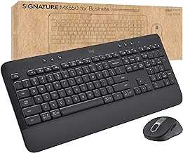 Logitech Signature MK650 Combo for Business, Wireless Mouse and Keyboard, Logi Bolt, Bluetooth, SmartWheel, Globally Certified, Windows/Mac/Chrome/Linux - Graphite (Renewed)