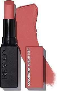 Lipstick, ColorStay Suede Ink, Built-in Primer, Infused with Vitamin E, Waterproof, Smudge-proof, Matte Color, 005 Hot Girl, 0.09 oz.