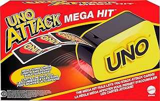 UNO Attack Card Game for Family Night with Card Launcher Featuring Lights & Sounds, Plus Mega Hit Rule (Amazon Exclusive)