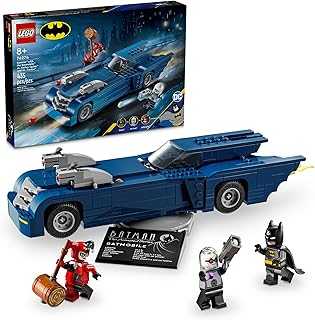 DC Batman: Batman with The Batmobile vs. Harley Quinn & Mr. Freeze Building Set, Batmobile Toy from The Animated TV Series for Kids, Batman Car Gift for Boys and Girls Ages 8 and Up, 76274