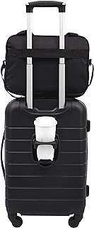 Smart Luggage Set with Cup Holder, USB Port and Phone Holder, Black, 2 Piece Set