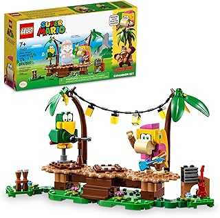 Super Mario Dixie Kong’s Jungle Jam Expansion Set 71421, Super Mario Gift Set for Boys and Girls Ages 7-9, Buildable Toy Game Featuring 2 Brick Built Super Mario Figures with Musical Accessories