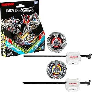 Beyblade X Transformers Collab Optimus Primal 3-60F vs. Starscream 3-80N Multipack Set with 2 Tops & 2 launchers; Battling Top Toys for 8 Year Old Boys & Girls (Amazon Exclusive)