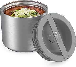 Stainless Insulated Food Container - Triple Layer Insulation, Leak-Proof Lid, Wide Mouth Design - Sustainable 2.4 Cup Capacity, Food-Grade Materials, Ideal for Cool or Warm Food (Steel)